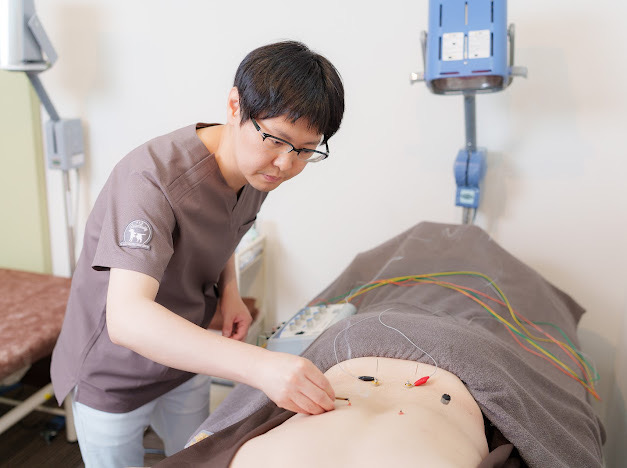 一般鍼灸の施術の様子。