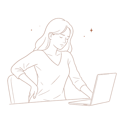 長時間の同一姿勢を表すイラスト